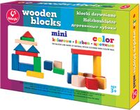 MINI ZESTAW KLOCKI DREWNIANE KOLOROWE KUKURYKU 18 EL