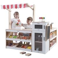 VIGA Drewniany Zestaw Stragan Sklep Supermarket XXL