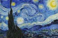 Plakat 30x20cm Gwiaździsta Noc, Van Gogh Vintage do Salonu