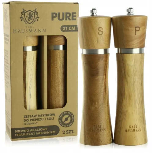 ZESTAW RĘCZNYCH MŁYNKÓW DO MIELENIA SOLI PIEPRZU PRZYPRAW DREWNIANE na Arena.pl