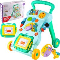 Chodzik Interaktywny Pchacz Edukacyjny z Tablicą Znikopisem i Kluczykami Zielony