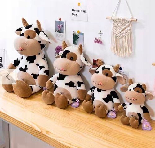 MASKOTKA PLUSZAK KROWA PRZYTULANKA PLUSZOWA ŁACIATA KRÓWKA 40CM na Arena.pl