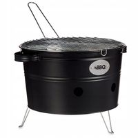 GRILL PRZENOŚNY METALOWY Z UCHWYTAMI 42 X 35 X 21 CM CZARNY