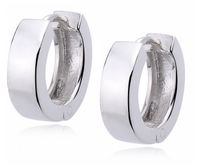 Eleganckie rodowane srebrne gładkie kolczyki kółka srebro 925 KS0022