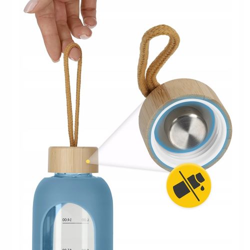 BUTELKA SZKLANA NA WODĘ BIDON MOTYWACYJNA SZCZELNA SILIKONOWE ETUI 750 ML na Arena.pl