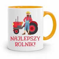 Dla Rolnika Kubek Zółty Najlepszy Rolnik Prezent Z Nadrukiem Ze Zdjęciem