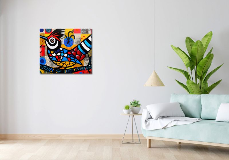 Obraz 70x60cm Ptak Na Wznak zdjęcie 2