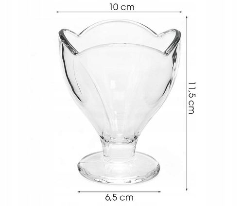 12x PUCHARKI 300ML PUCHAREK SZKLANE NA LODY DESER POJEMNIK KOMPLET ZESTAW na Arena.pl