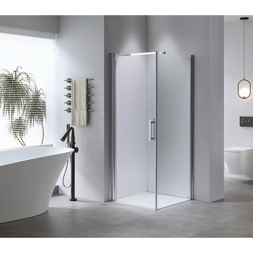 Kabina prysznicowa uchylna kwadratowa SELMA chrom 90x90 na Arena.pl