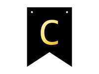 Baner DIY, 16 cm, czarny, literka "C" [stwórz swój baner]