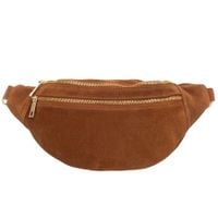 VERA PELLE nerka zamszowa saszetka biodrówka V660 brązowa