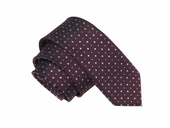 Elegancki krawat bordowy w drobny wzór