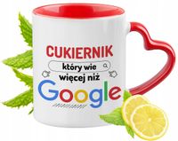 Kubek Dla Cukiernika Czerwony Z Uszkiem W Kształcie Serca Na Prezent