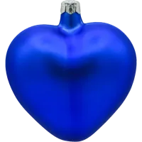 Bombka choinkowa szklana: Serce matowe: kobaltowe