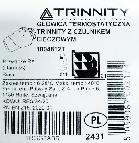 GŁOWICA TERMOSTATYCZNA Z CZUJNIKIEM CIECZOWYM COSMO V danfoss trinnity na Arena.pl