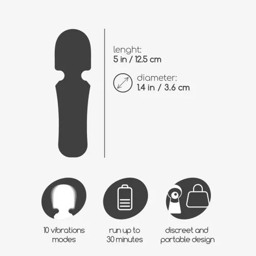 crushious wanda mini rożowy masażer usb 10 trybow 12,5cm na Arena.pl