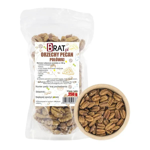 Orzechy pecan połówki 250g zdjęcie 1