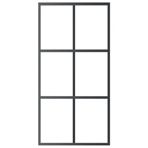 Drzwi przesuwne z osprzętem, szkło ESG i aluminium, 102x205 cm na Arena.pl