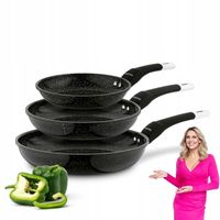 Zestaw PATELNIA CERAMICZNA 3x INDUKCJA Konighoffer Kingstone 20/24/28 cm