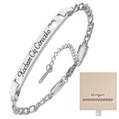 Bransoletka dla CÓRKI z grawerem PREZENT na DZIEŃ DZIECKA stal