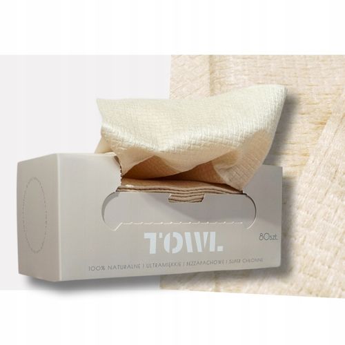 BAMBUSOWE JEDNORAZOWE RĘCZNIKI DO TWARZY 80 szt. - TOWL BAMBOO na Arena.pl