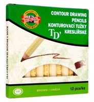 12x Kredka Czeska BRĄZOWA do Oczu Brwi Miękka Konturówka Brąz Mat