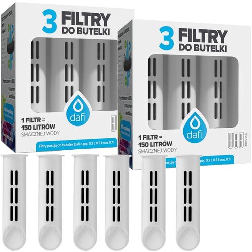 Zestaw 6x Filtr do butelki Dafi Soft Solid biały/jasny szary + szczoteczka na Arena.pl