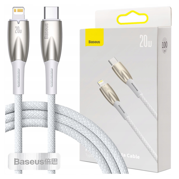 Kabel USB-C do Lightning Baseus Glimmer, 20W, 1m (biały) zdjęcie 1