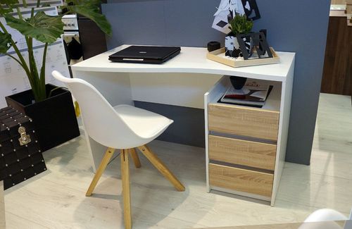 Function biurko białe/dąb sonoma 2S1P na Arena.pl