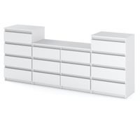 Komoda 14 Szuflad 220cm Szafka Do Salonu Sypialni Meblościanka Biała Mat