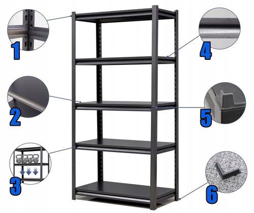 REGAŁ METALOWY MAGAZYNOWY 200x300x40 5 półek do garażu piwnicy biura na Arena.pl