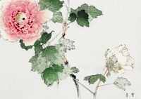 Plakat 42x29,7cm Tree Peony, Bijutsu Sekai Japoński Vintage do Salonu