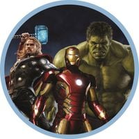 Opłatek na tort AVENGERS Batman Iron Man Hulk Thor CPT. Ameryka Spiderman