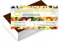 Wizytówki firmowe reklamowe 200 szt dużo wzorów DIETETYK porady dietetyczne