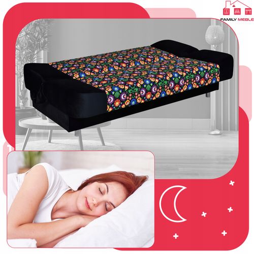 Kanapa sofa Sara Print Duo rozkładana wersalka spania bonell łóżko na Arena.pl