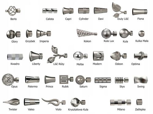 KARNISZ pojedynczy 19mm / 200 cm LUXURY CICHE KÓŁKA wzory 6 KOLORÓW wybór na Arena.pl