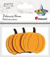 dekoracje filcowe dynie 50x50mm 3 sztuki titanum