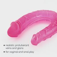 Crushious Deep Diver Double Dildo With Anal Lubricant 50Ml Pink