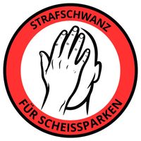 KARNE PAPIEROWE - STRAFSCHWANZ FÜR SCHEISSPARKEN AUFKLEBER ZUR BESTRAFUNG