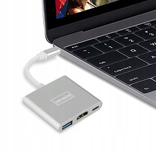 Adapter Przejściówka ZENWIRE 3w1 MHL HUB USB C HDMI 4K do MacBook Samsung na Arena.pl
