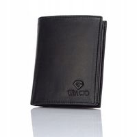 Skórzany Męski Gracio Portfel Duży RFID CZARNY