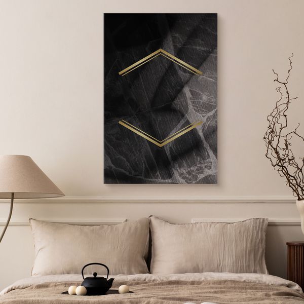 Obraz Na Płótnie Czarny Marmur Abstrakcja Styl Glamour 60cm x 90cm zdjęcie 5