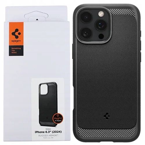 ETUI CASE DO APPLE IPHONE 16 PRO SPIGEN RUGGED ARMOR MAGFIT MAGSAFE CZARNE na Arena.pl