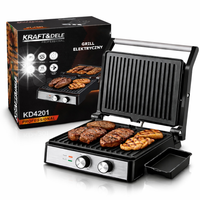 GRILL ELEKTRYCZNY 2400W OPIEKACZ KONTAKTOWY 180° TERMOSTAT + TACKA MOCNY