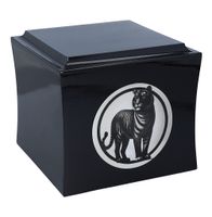 Urna kremacyjna z wygrawerowanym tygrysem Czarna