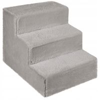 Schodki dla psa 3-stopnie tapicerowane szare podest dla psa do kanapy łóżka