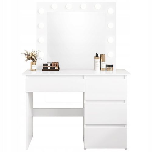 TOALETKA DO MAKIJAŻU WIZAŻU KOSMETYCZNA Z LUSTREM LED NOWOCZESNA LOFT na Arena.pl