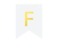 Baner DIY, 16 cm, biały, literka "F" [stwórz swój baner]