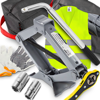 TORBA LEWAREK PODNOŚNIK TRAPEZOWY 2T KLUCZ DO KÓŁ 17/19/21 RĘKAWICE KAMIZEL