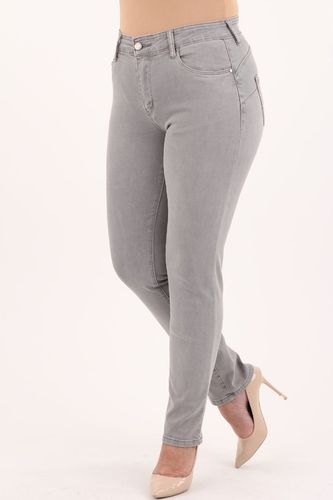 SPODNIE JEANSOWE BAWEŁNIANE DAMSKIE WYSOKI STAN PUSH UP DUŻE ROZMIARY na Arena.pl